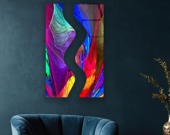 Tempered Glass Wall Art-  -2 Wall Decor- Special Abstract-Glass Printing -Large Wall Art -Wall Hangings - Wall Art