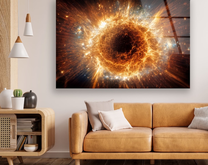 Tempered Glass Wall Art -Wall Art -Wall Decor - -Glass Printing -Large Wall Art -Wall Hangings -Abstract - Space wall art