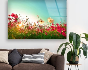 Mega Size Glass Print Wall Arts For Big Wall-Office Decor gift-Tempered Glass Printing Wall Art-Floral Wall Art-Flower Wall Art-Botanical