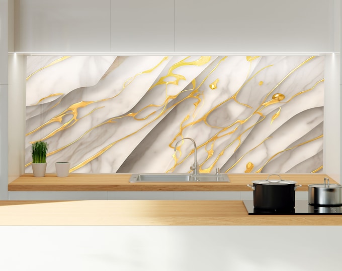 Kitchen Glass Splashback-Tempered Glass Backsplash Tile Kitchen Backsplash Tiles-Cooker Panel Waterproof-Modern Kitchen Wall Decor
