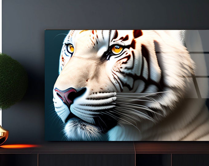 Tempered Glass Wall Art-Valentines Gift-Tiger Wall Art-Wall Decor--Glass Printing-Wall Hangings-Animal Wall Art-Lion Wall Art