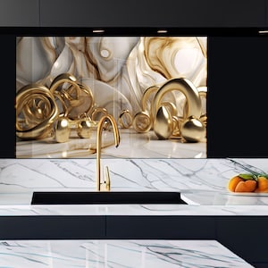 Tempered Glass Kitchen Splashback: Modern Waterproof Cooker Panel