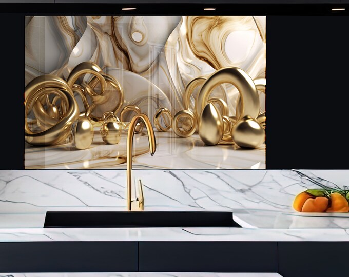 Kitchen Glass Splashback-Tempered Glass Backsplash Tile Kitchen Backsplash Tiles-Cooker Panel Waterproof-Modern Kitchen Wall Decor