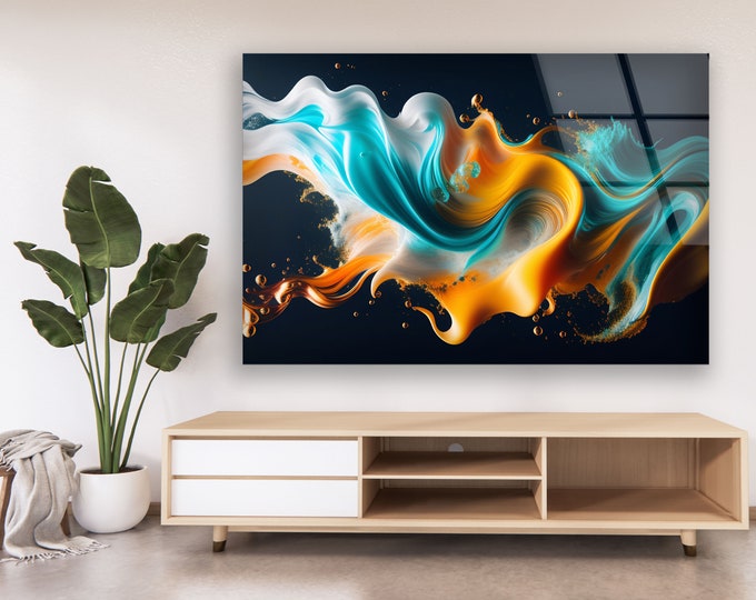 Tempered Glass Wall Art-Abstract Fractal Wall -Office Decoration-Abstract Wall Art Gifts for Her