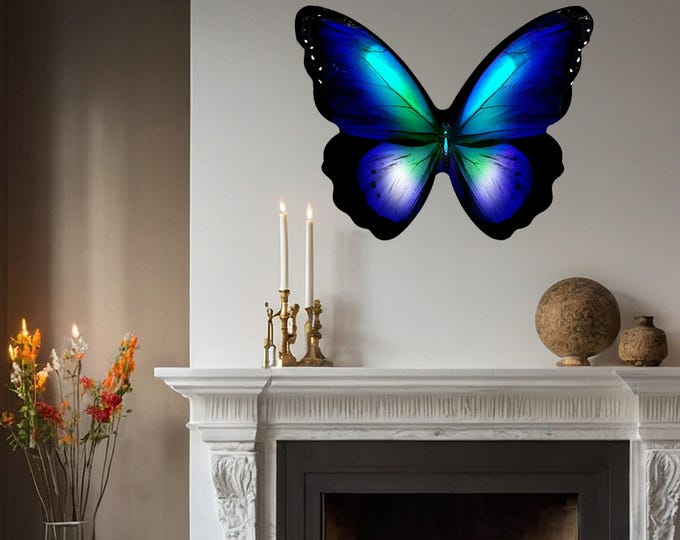 ButterflyTempered GLass - Color Splash Butterfly Wall Art – Vibrant Abstract Acrylic Style Decor