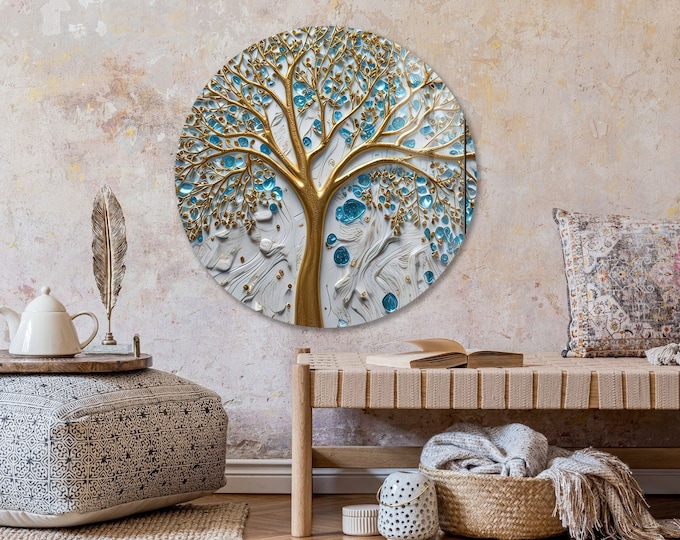 Tempered Glass Wall Art-Stained Wall Art -Life of Tree Wall Decor-Glass Printing -Large Wall Art-Wall Hangings-Stained Window Decor