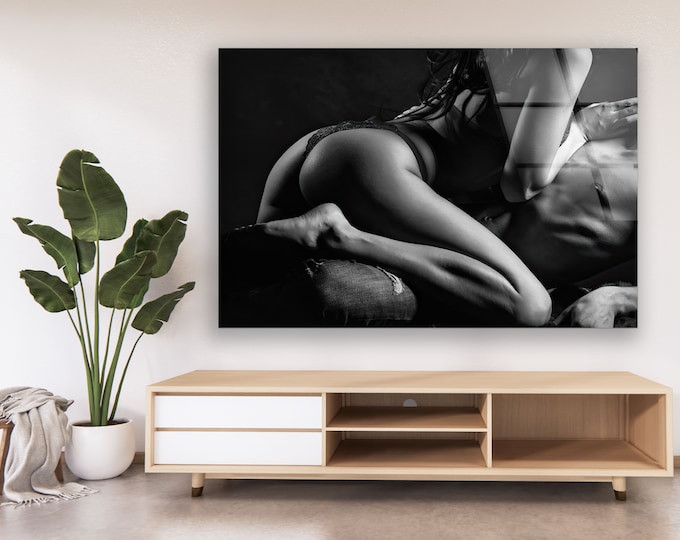 Tempered Glass Wall Art-Erotic Wall Decor-Glass Printing-Sexy Woman Wall Art-Wall Hangings-Naked Wall Art-Nude Woman Wall Art Gifts for Her