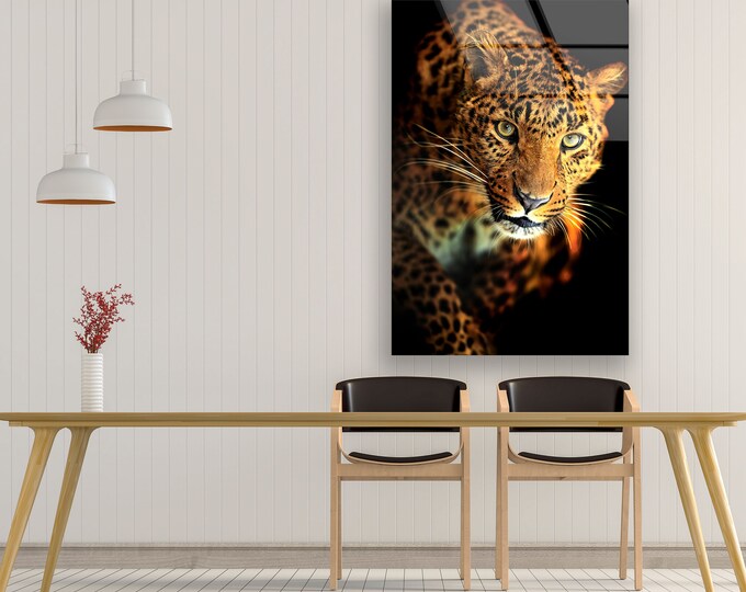 Tempered Glass Wall Art-Wall Decor--Glass Printing-Large Wall Art-Wall Hangings-Wild Animal Wall Art-Lion Tiger Leopard Wall Art