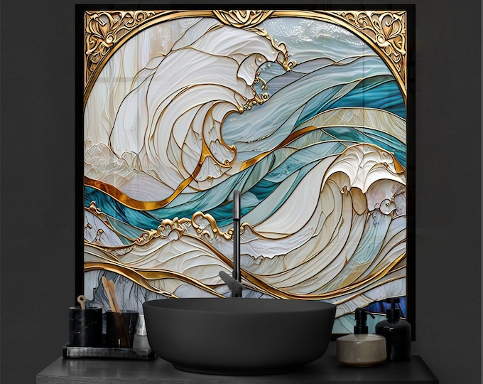 Tempered Glass Backsplash-Gold Marble Backsplash Tiles-Stove Backsplash for Kitchen Splashback for Stove Back Cover-Backsplash Behind Stove