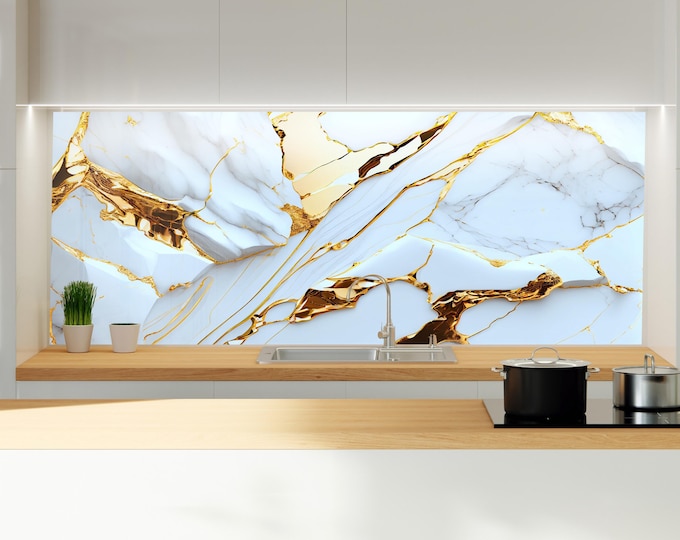 Kitchen Glass Splashback-Tempered Glass Backsplash Tile Kitchen Backsplash Tiles-Cooker Panel Waterproof-Modern Kitchen Wall Decor