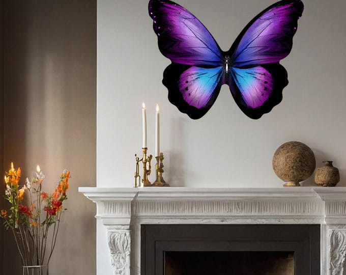 ButterflyTempered GLass - Color Splash Butterfly Wall Art – Vibrant Abstract Acrylic Style Decor