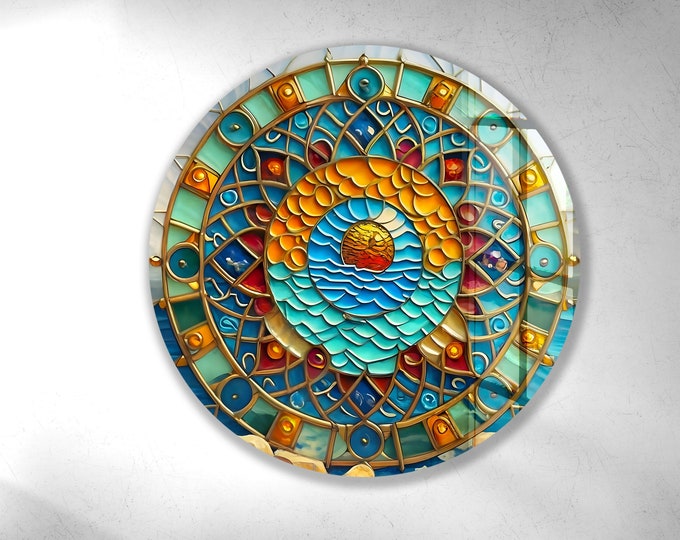 Tempered Glass Wall Art-Round Wall Art Gift-Circle Wall Art-Tempered Glass Art-Glass Wall Decor-Glass Printing-Modern Wall Decor