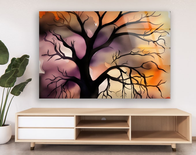 Tempered Glass Wall Art- Tree Wall Art -Life of Tree Wall Decor-Glass Printing -Large Wall Art-Wall Hangings-Stained Window Decor