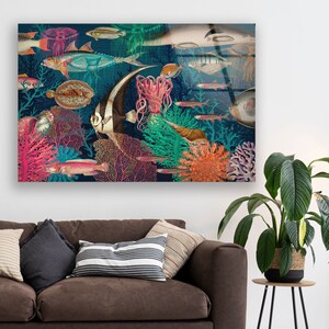 Tempered Glass Wall Art-Valentines Gift-Wall Decor--Glass Printing-Large Wall Art-Wall Hangings-Abstract Wall Art- Wall Art -Fish