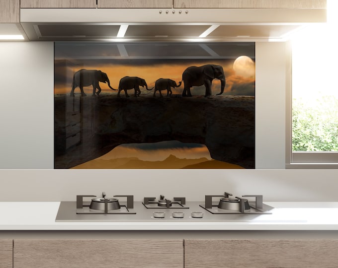 Kitchen Glass Splashback-Tempered Glass Backsplash Tile Kitchen Backsplash Tiles-Cooker Panel Waterproof-Modern Kitchen Wall Decor