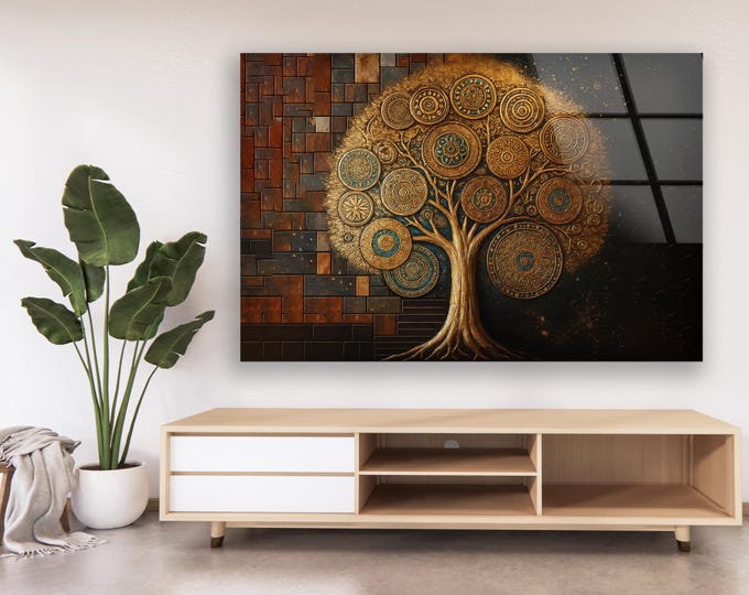 Tempered Glass Wall Art-Wall Decor--Glass Printing-Large Wall Art-Wall Hangings-Abstract-Fractal-Framed Wall Art