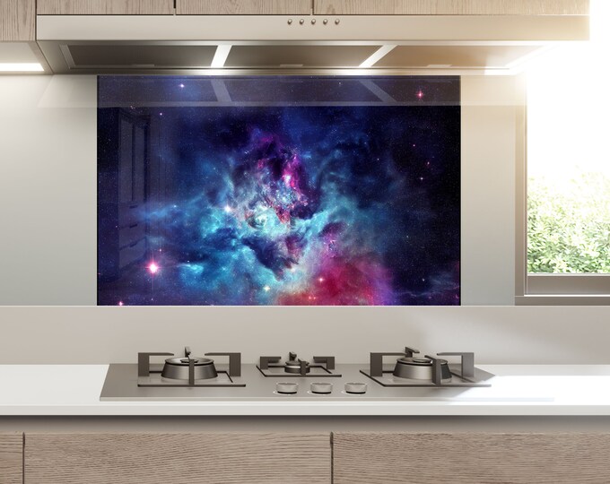 Kitchen Glass Splashback-Tempered Glass Backsplash Tile Kitchen Backsplash Tiles-Cooker Panel Waterproof-Modern Kitchen Wall Decor