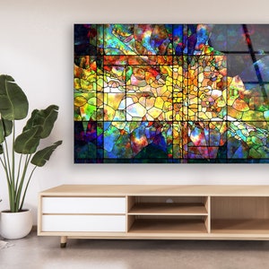 Tempered Glass Wall Art-Wall Decor--Glass Printing-Large Wall Art-Wall Hangings-Abstract-Fractal-Framed Wall Art