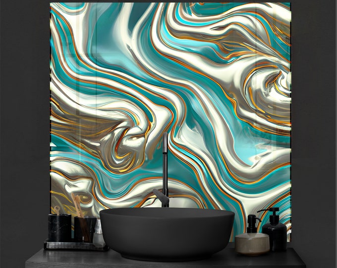 Backsplash Tile- Color Tempered Glass Wall Protection-Kitchen Backsplash-Splashback Kitchen Decoration-Bathroom Backsplash Stained Wall Art