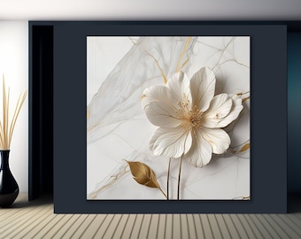 Floral Tempered Glass Wall Art: Elegant Flower Home Decor