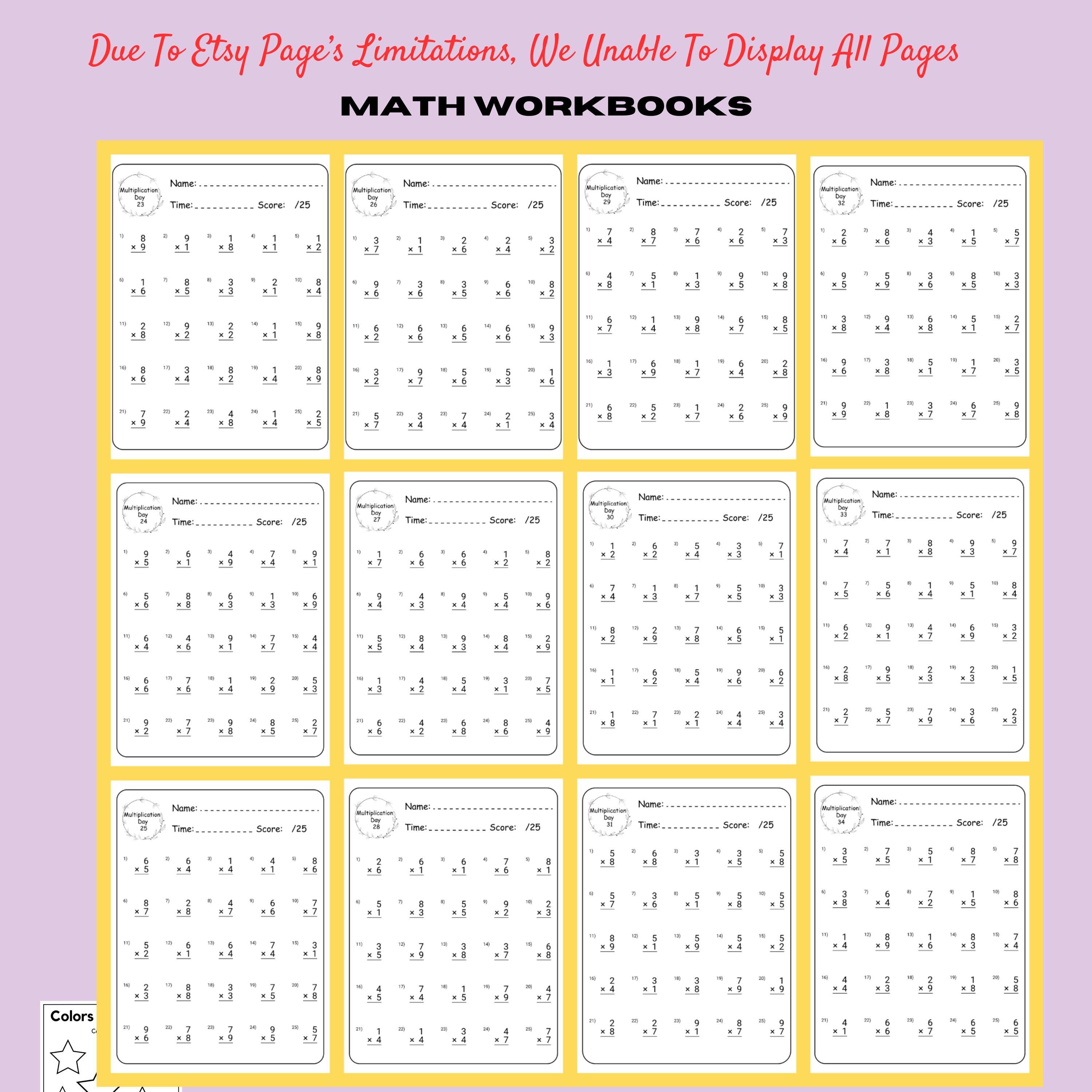 Preschool Kindergarten Kids Learning, Math Workbooks, Numbers ...