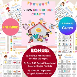 Karweikaarten voor kinderen 2025, 4 versies in totaal 190 pagina's, positieve bonusbevestiging, 800+ pagina's Tiny Houses Coloring, 75+ afbeeldingen hondenrassen