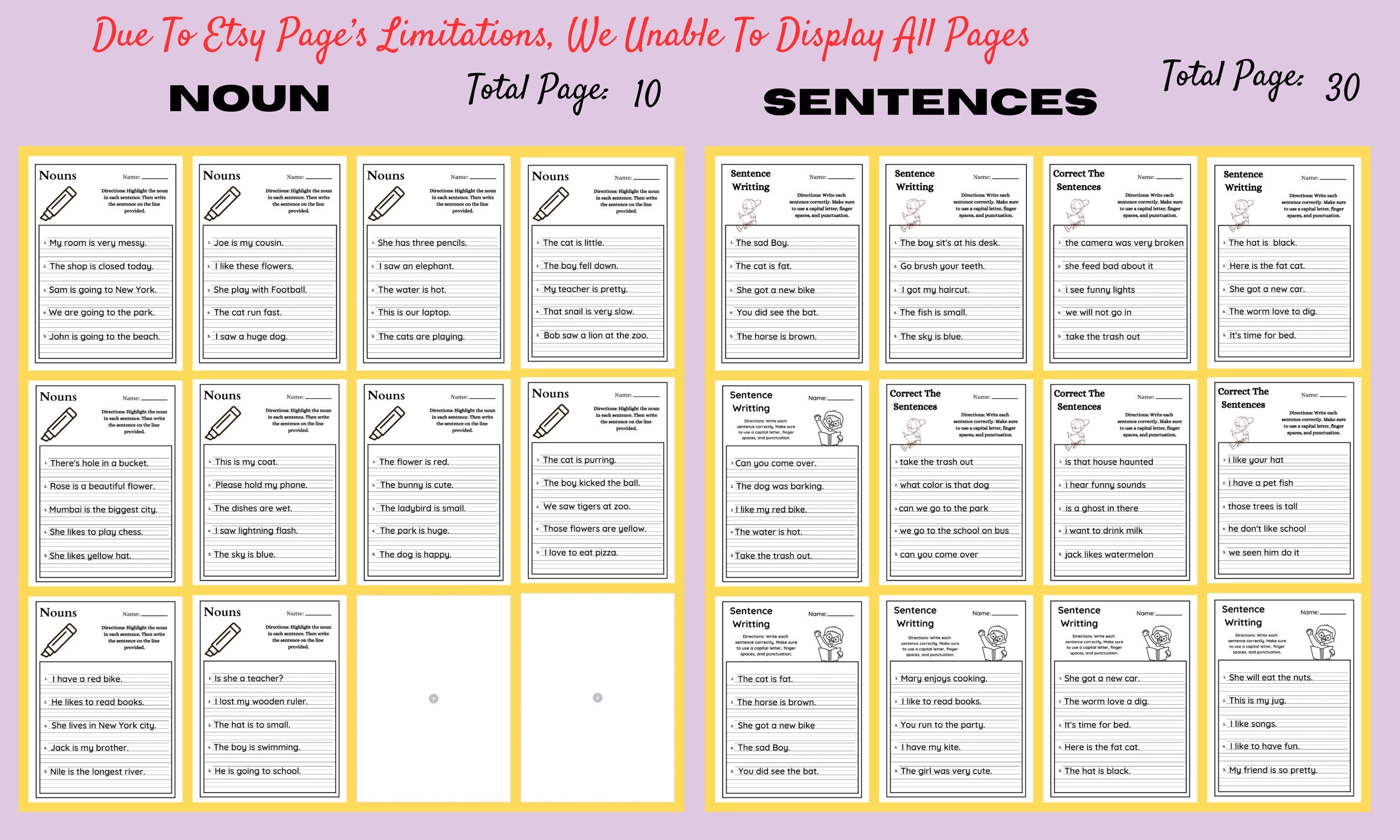 Preschool Kids Learning Bundle, Kindergarten Alphabet, Kids Activity ...