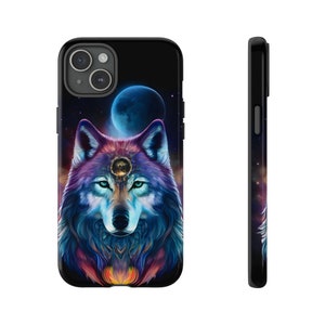 Celestial Mystical Night Sky Wolf Iphone case