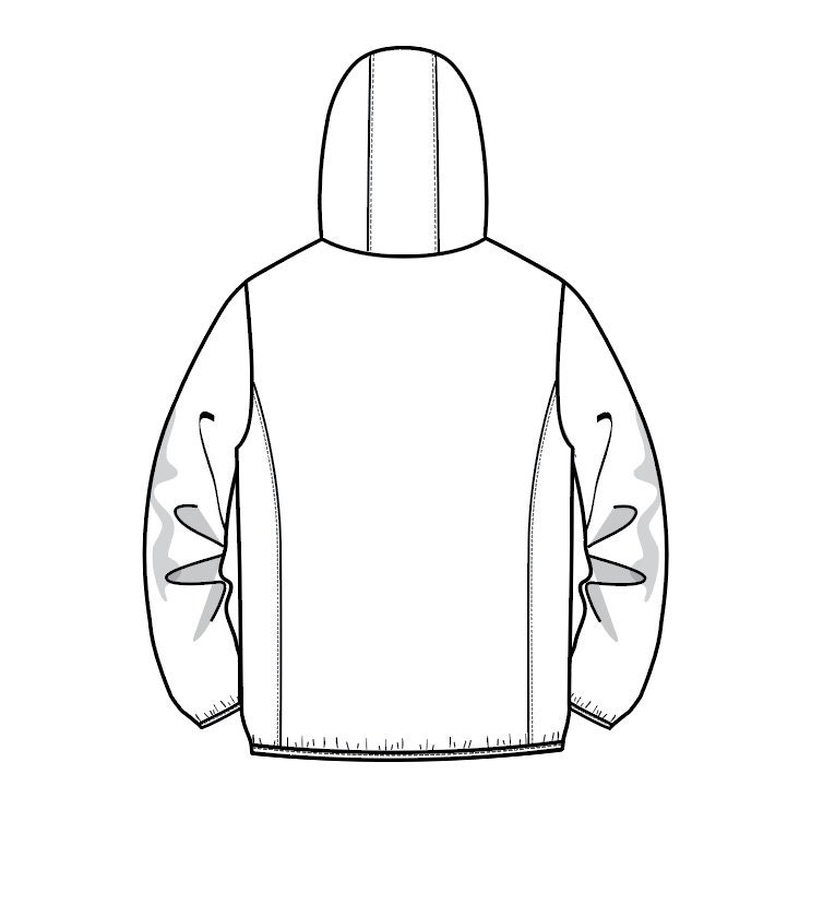 Windbreaker Jacket Fashion Flat Templates / Technical Drawings - Etsy