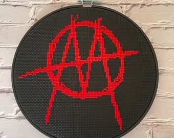 HAND STITCHED MINISTRY Logo Finished Cross Stitch, - One of a kind cross stitch finished piece