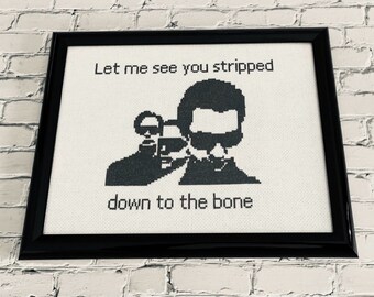 Depeche Mode Cross Stitch Art; Handmade One of a Kind Band Portrait; Cross Stitch Artwork