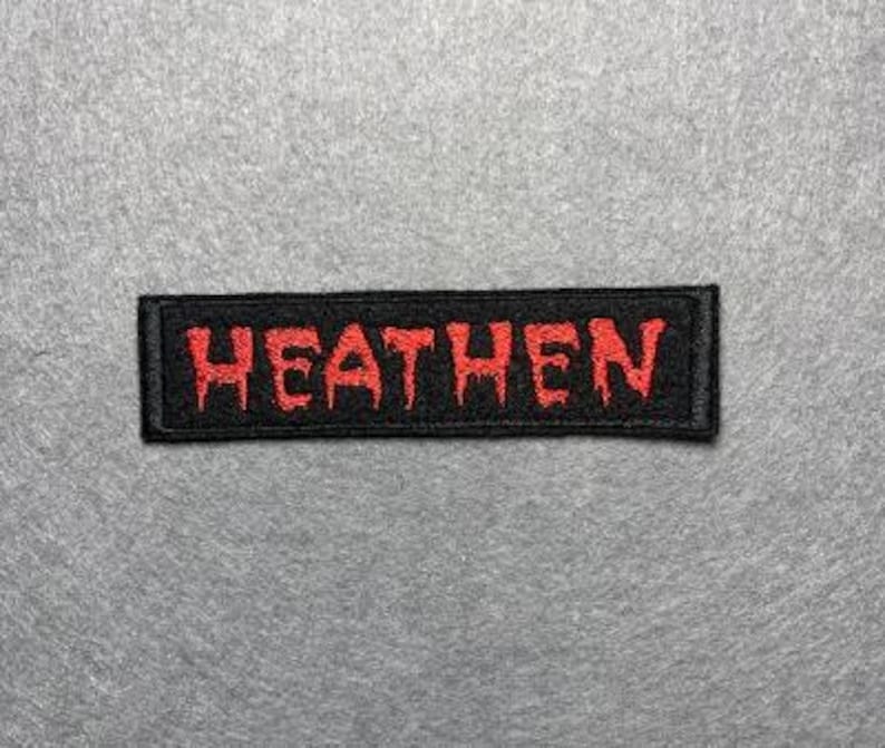 Embroidered Patch - Iron-On/Sew-On Aesthetic Patch for Jackets, Bags, Hats Heathen(Red)