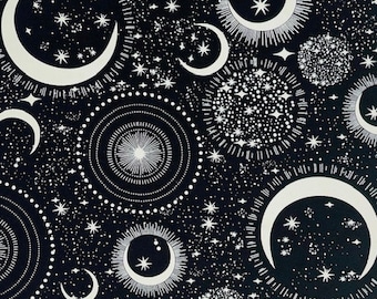 Altar Cloth, Glow in the Dark Moons, Tarot Spread Cloth, Placemat