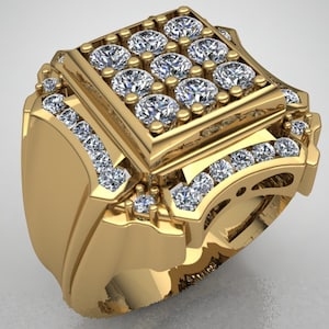 14k Solid gold Diamonds men ring