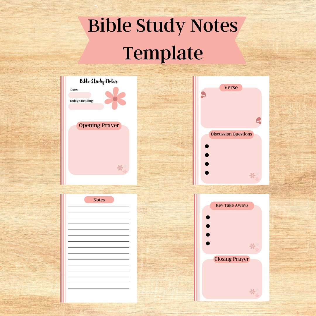 Bible Study Notes Template Printable Bible Study Guide Etsy Bible Study Notes Template Printable Bible Study Guide Etsy