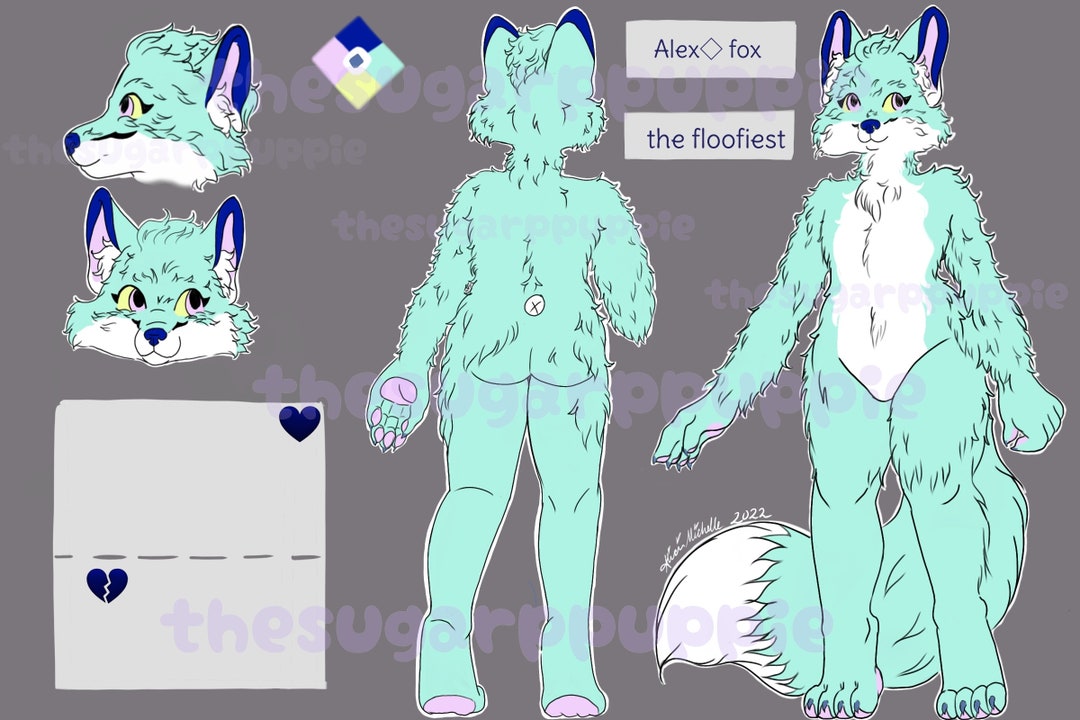 Furry Adoptable OC Fox Reference Sheet - Etsy