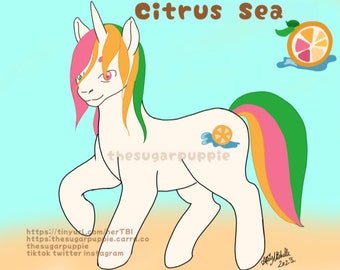 Citrus Sea MLP inspired adoptable unicorn