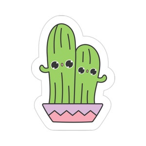 Pegatina de cactus, pegatinas suculentas, pegatinas de plantas de interior, pegatinas de vinilo, calcomanías de botellas de agua, pegatinas para portátiles, pegatinas de moda, pegatinas lindas