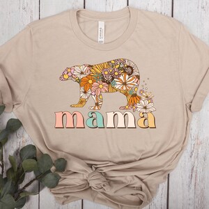 Retro Mama Bear Shirt, Floral Mama Bear T-Shirt, Mom Life Shirt, Mama Bear Shirt, Floral Mama Bear Tee, Boho Mama Bear Shirt, Mom Shirt