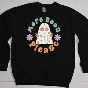 Meer Boos Please Sweatshirt, Spooky Season Sweatshirt, Halloween Kostuum, Vintage Halloween Shirt, Ghost Sweatshirt, Vrouwen Halloween Sweater