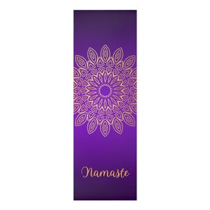 Purple Namaste Mandala Yoga Mat, Yoga Mat, Yoga Accessories, Printed Yoga Mats, Yoga Lover Gift, Pilates Mat, Custom Mat, Long Yoga Mat