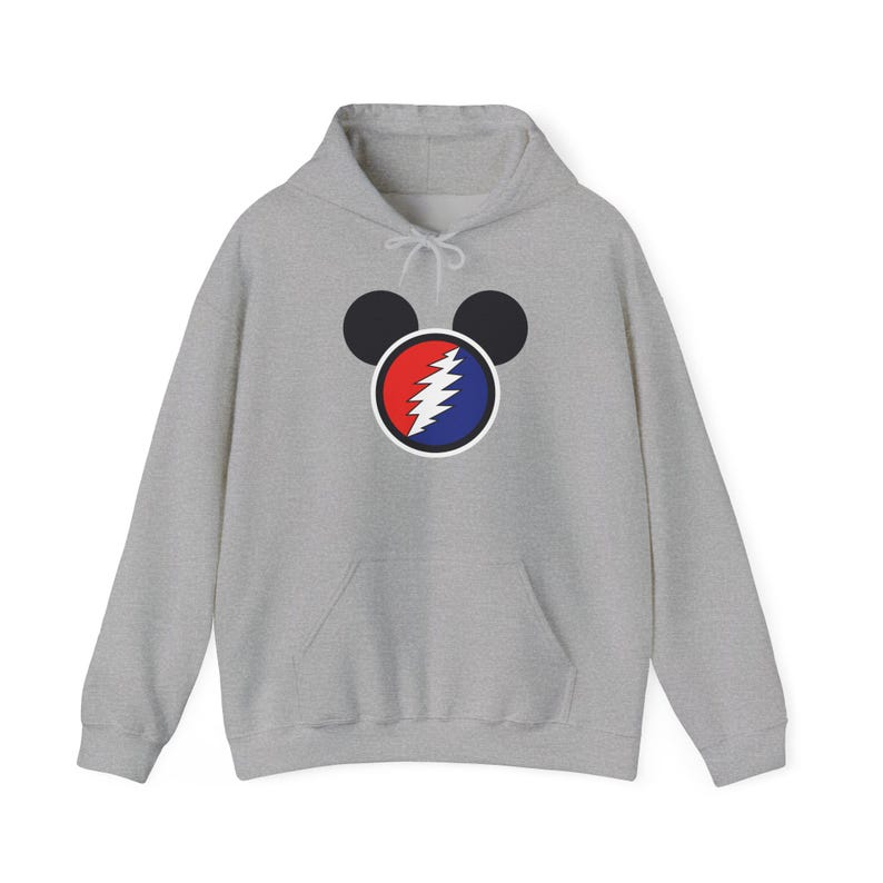 Sudadera con capucha de Mickey Mouse Grateful Dead, unisex, ideal para festivales, regalo para amantes de la música, ropa de calle. imagen 3