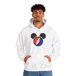 Sudadera con capucha de Mickey Mouse Grateful Dead, unisex, ideal para festivales, regalo para amantes de la música, ropa de calle. imagen 5