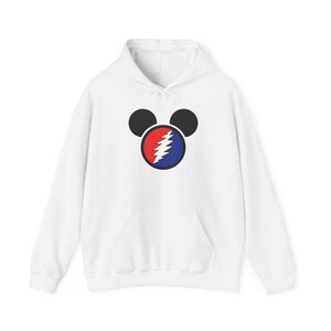 Sudadera con capucha de Mickey Mouse Grateful Dead, unisex, ideal para festivales, regalo para amantes de la música, ropa de calle. imagen 2