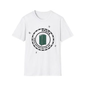 May include: White t-shirt with a compass design featuring a green porta-potty and the text "PPOTA Porta Potties on the Air".