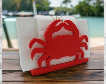 Crab Napkin Holder - Coastal Table Top Kitchenware - Beach House Decor - Dining Table Centerpiece - Napkin Ring Holder - Detachable Design