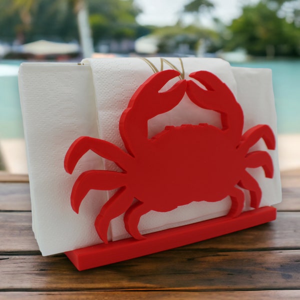 Crab Napkin Holder - Coastal Table Top Kitchenware - Beach House Decor - Dining Table Centerpiece - Napkin Ring Holder - Detachable Design