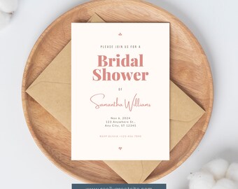 Chic Bridal Shower Invitation Template | Editable Template | Instant Download