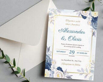 Editable Wedding Invitation Template | Printable Digital Download | Instant Download