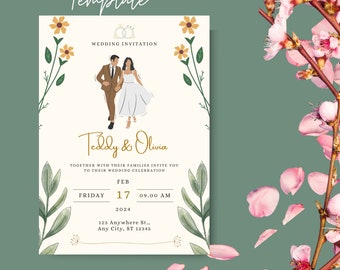 Editable Wedding Invitation Template | Printable Digital Download | Instant Download